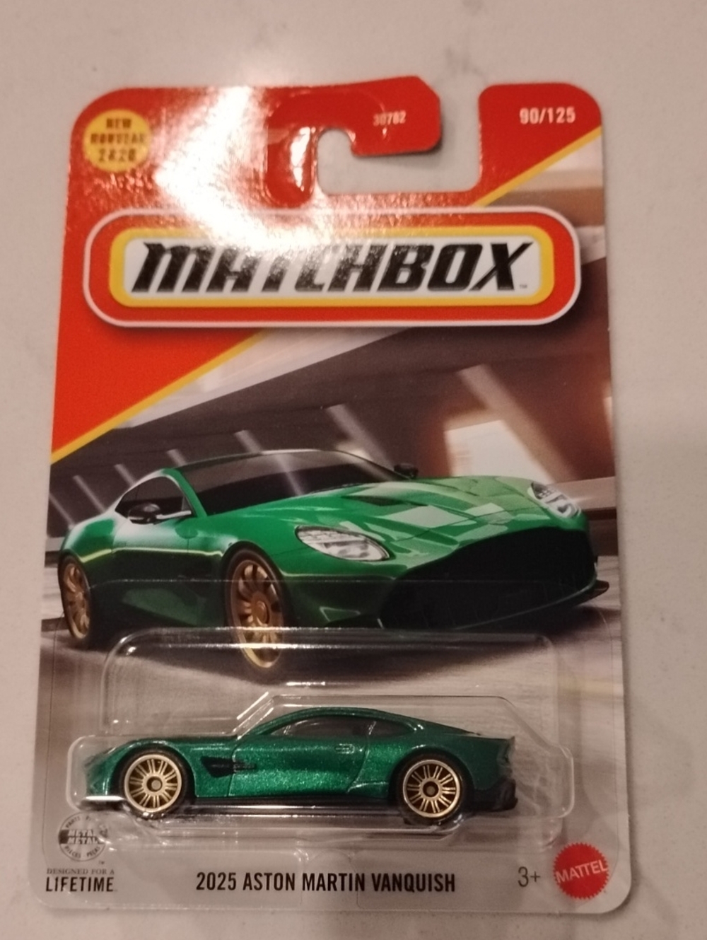 Mattel Matchbox Metallic Green 2025 Aston Martin Vanquish with Gold Wheels